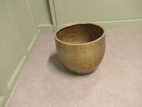 Brass Arts and Crafts Riveted Jardiniere