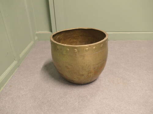 Brass Arts and Crafts Riveted Jardiniere