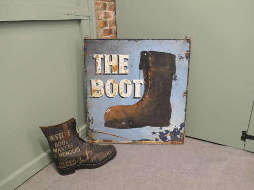 Traditional Large Iron Hanging Pub Sign. The Boot