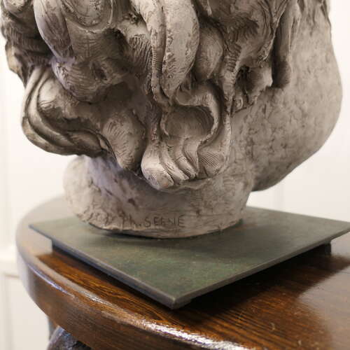 Large Clay Bust of a Child by Philippe Seené, set on Bronze This is an Exquisite Life