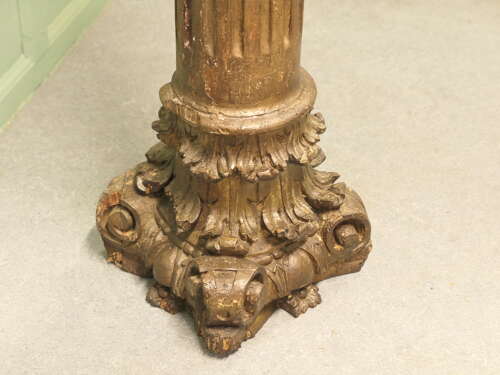 French Carved Gilt Corinthian Column