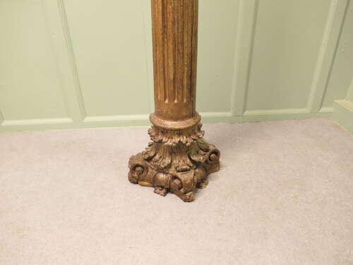 French Carved Gilt Corinthian Column