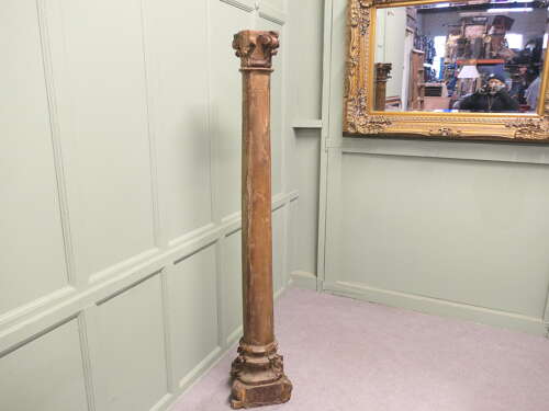 French Carved Gilt Corinthian Column