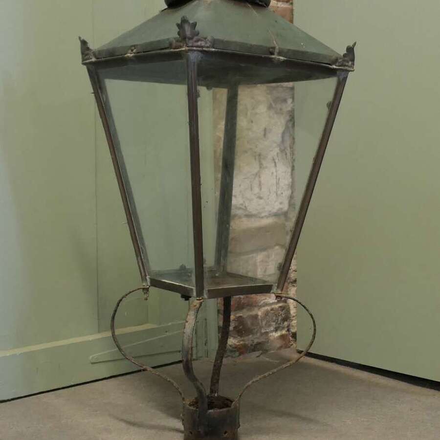 Large Copper 1900s Lantern, Street Light  This is a Large Copper Street Light Lantern