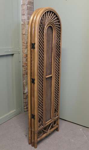 Mid Century Bamboo 3 Fold Dressing Screen, Room Divider  This is a very appealing piece