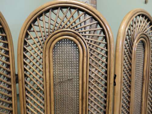 Mid Century Bamboo 3 Fold Dressing Screen, Room Divider  This is a very appealing piece