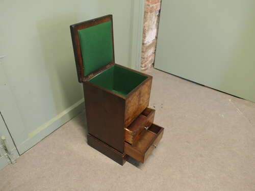 Art Deco Walnut Oak Sewing Box Chest of Drawers