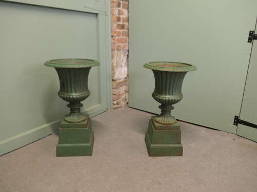 A Pair of Cast Iron Urns, Garden Planters