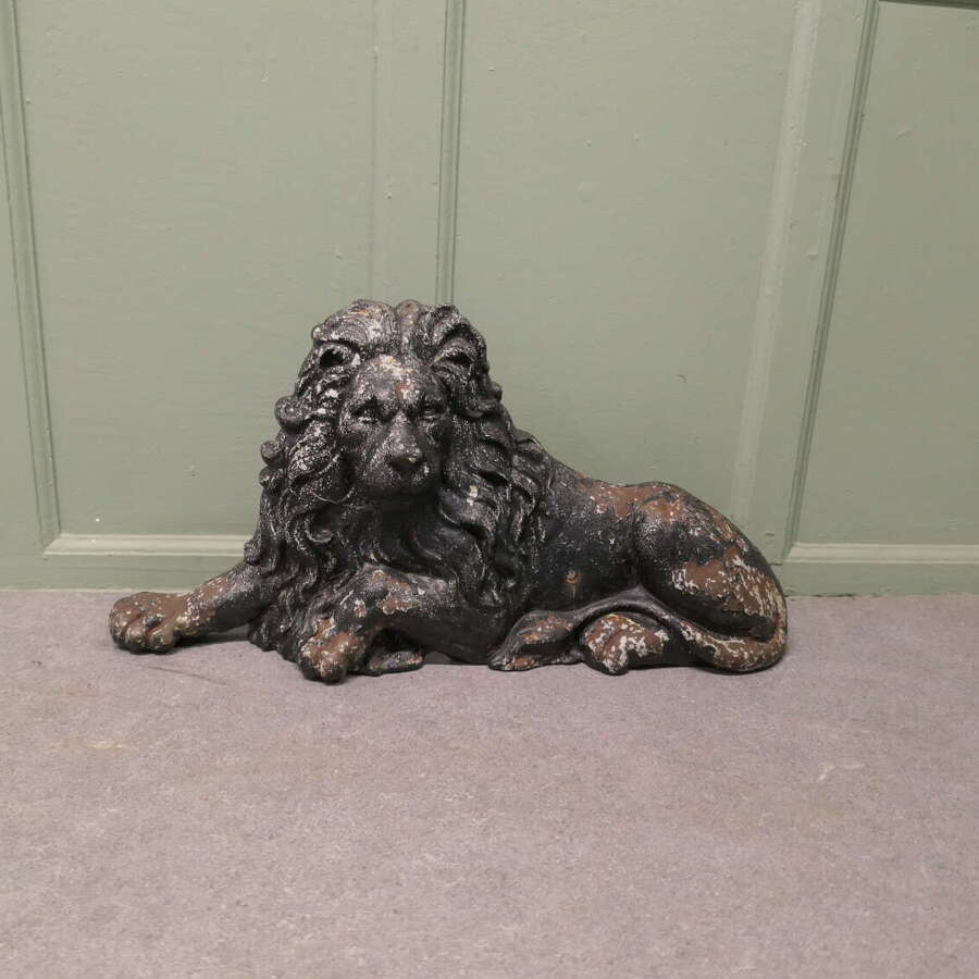 A Flat Back Cast Iron Lion Garden Ornament Figure Door Stop  A handsome piece,