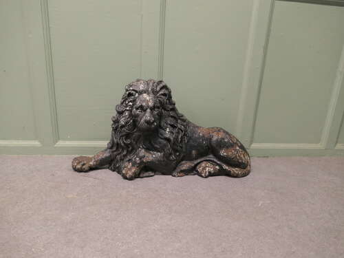 A Flat Back Cast Iron Lion Garden Ornament Figure Door Stop  A handsome piece,