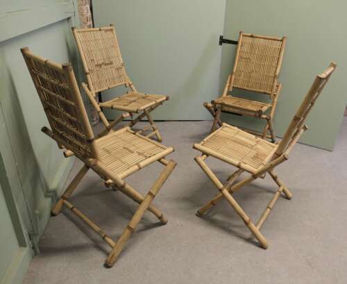 A Set of 4 of Bamboo Planation Chairs