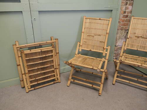 A Set of 4 of Bamboo Planation Chairs