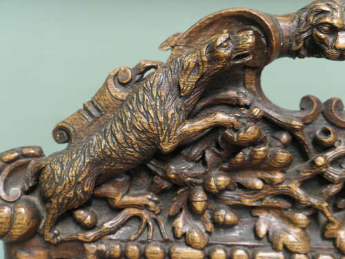 Set of 5 19th Century Black-forest Carved Oak Dining Chairs  These are beautifully carved