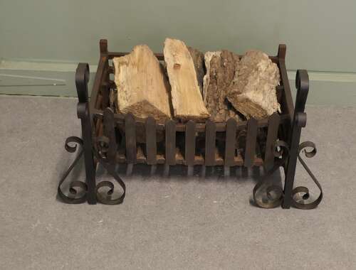 Large Free Standing Fire Basket, Iron Fire Grate The grate is made in cast iron