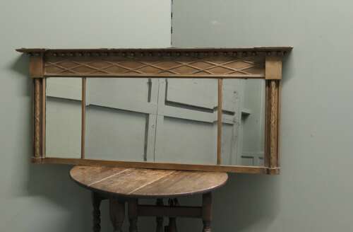 Regency Triple Plate Gilt Mirror or Over Mantle   The Regency gilt Frame is rectangular