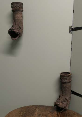 Decorative Cast Iron Dragon Drainpipe Spouts  2 Very Unusual Drainpipe spouts