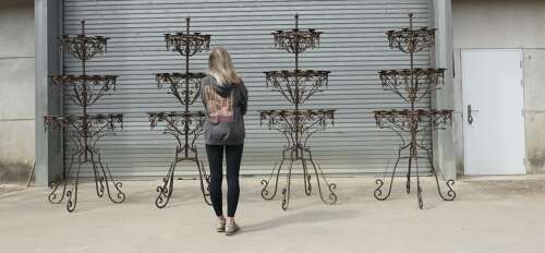 7ft3” Tall Medieval Candelabra. Castle Torchere We have 4 of these available