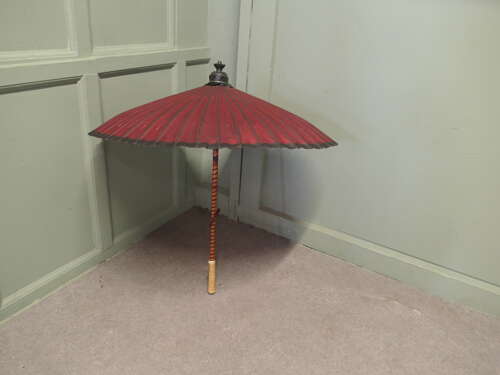 Hand Made Art Deco Painted Bamboo Parasol  This Charming Piece, made in bamboo, the paraso