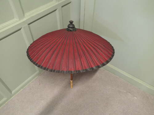 Hand Made Art Deco Painted Bamboo Parasol  This Charming Piece, made in bamboo, the paraso
