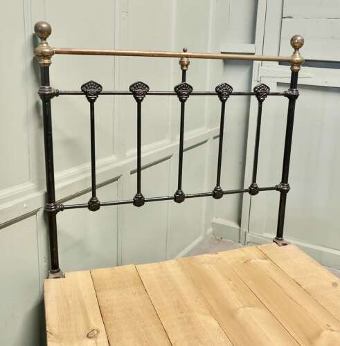 A Good Quality Victorian Single Brass and Iron Bed The bed dates from around 1880