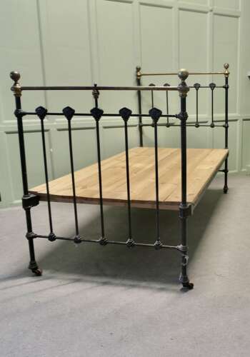 A Good Quality Victorian Single Brass and Iron Bed The bed dates from around 1880