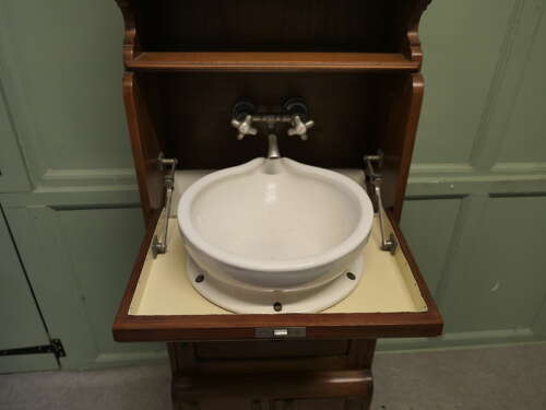 Early French Marine Vanity Cabinet with Sink for a Yacht or Boat This amazing piece is