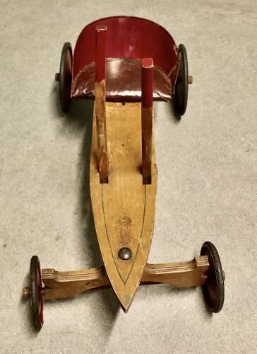 A 1930s Periclès Wooden Tricycle Antique Wooden Hand Operated Children's Car