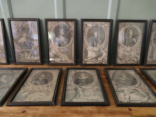 Set of 12 Original Framed Jacobus Howbraken Engravin A wonderful set in acceptably good