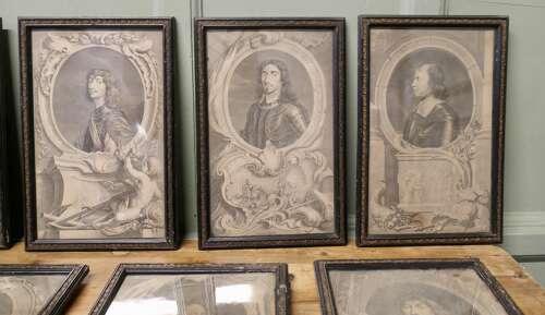 Set of 12 Original Framed Jacobus Howbraken Engravin A wonderful set in acceptably good