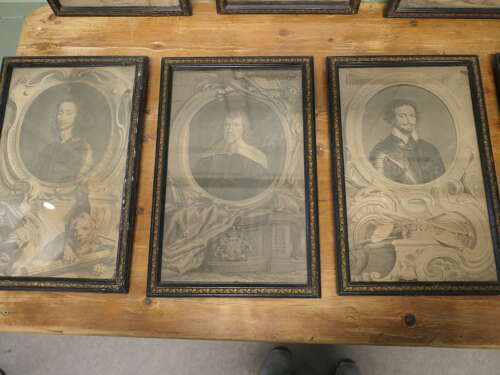 Set of 12 Original Framed Jacobus Howbraken Engravin A wonderful set in acceptably good