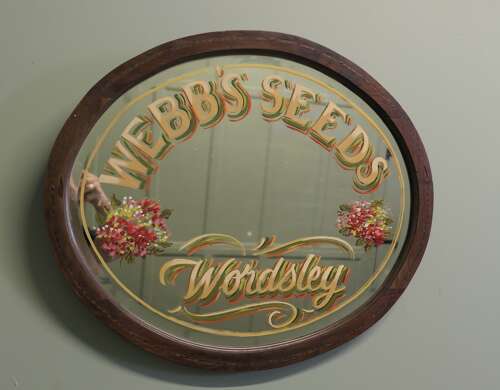 Hand Painted  Oval Mirror Advertising “Webbs Seeds “  A Very pretty piece