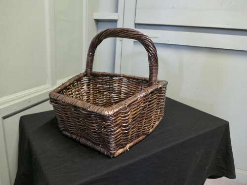 French Market Seller’s Antique Wicker Flower and Fruit Basket
