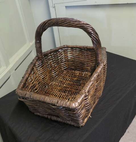 French Market Seller’s Antique Wicker Flower and Fruit Basket