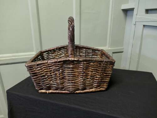 French Market Seller’s Antique Wicker Flower and Fruit Basket