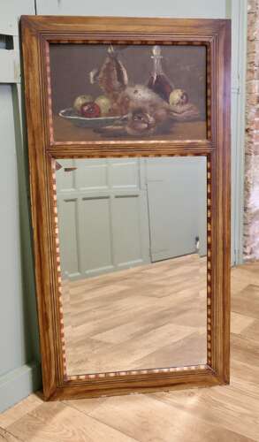 Tall 19th Century French Country Trumeau Pier Mirror