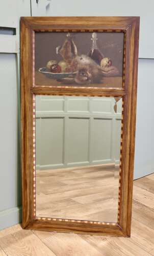Tall 19th Century French Country Trumeau Pier Mirror