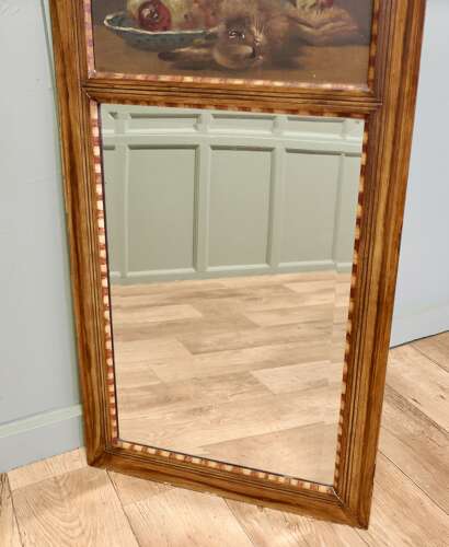 Tall 19th Century French Country Trumeau Pier Mirror