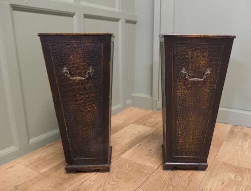 A Pair of Mid Century Square Hotel Stick Stands