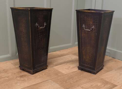 A Pair of Mid Century Square Hotel Stick Stands