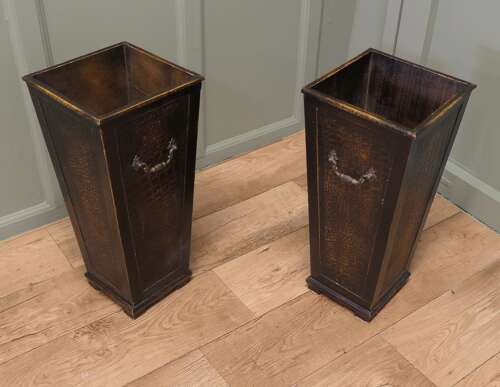 A Pair of Mid Century Square Hotel Stick Stands