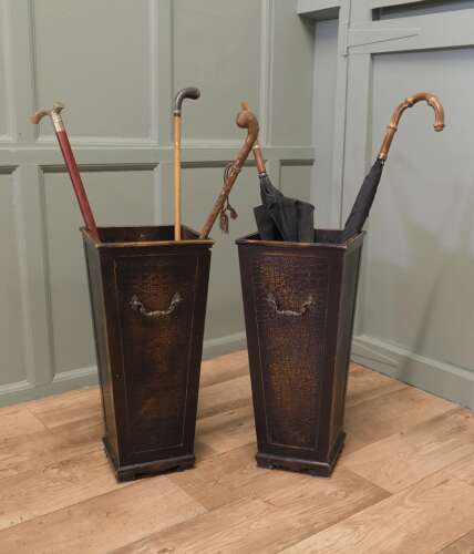 A Pair of Mid Century Square Hotel Stick Stands