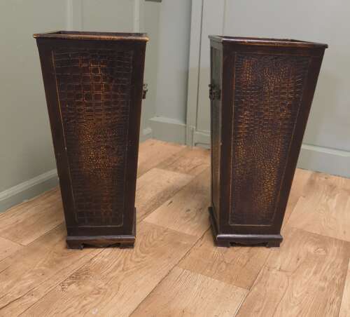 A Pair of Mid Century Square Hotel Stick Stands