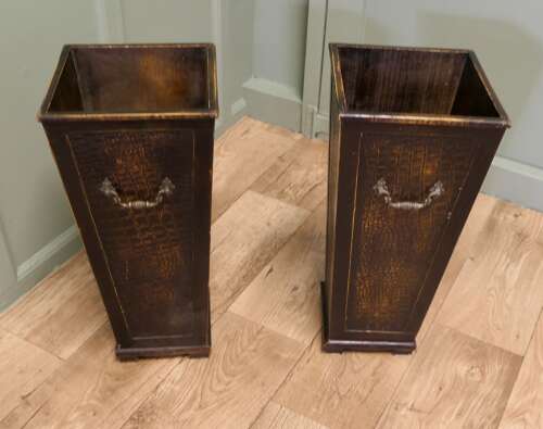 A Pair of Mid Century Square Hotel Stick Stands