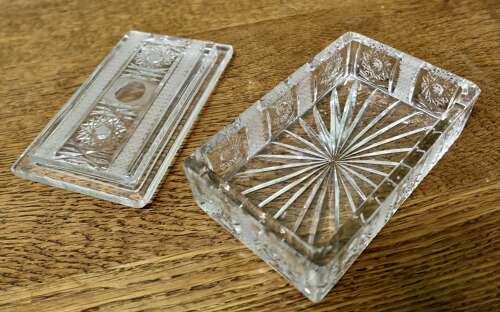 Beautiful Brilliant Star Cut Crystal Glove Box and Cover