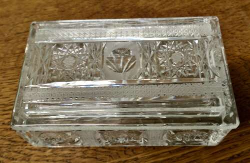 Beautiful Brilliant Star Cut Crystal Glove Box and Cover