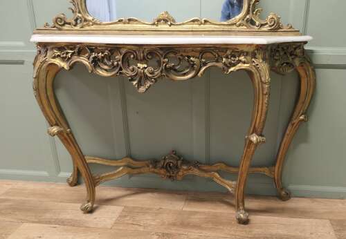 19th Century Italian Console Table and Mirror Set A very rare and beautiful set, complete