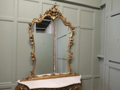 19th Century Italian Console Table and Mirror Set A very rare and beautiful set, complete