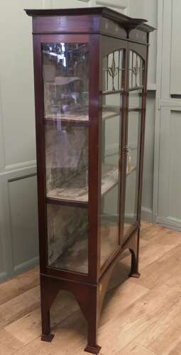 Tall Arts and Crafts Glazed Display Cabinet  This piece is being offered from a dispersal